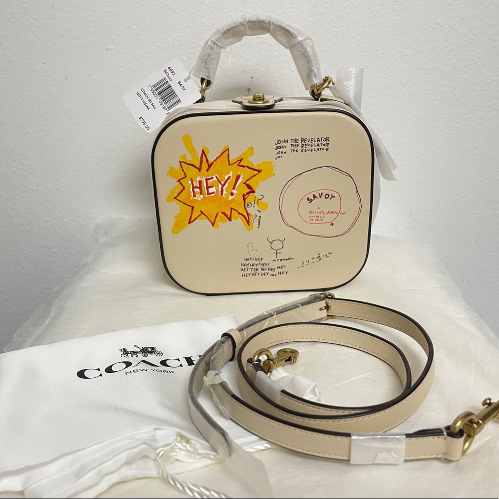NWT Coach X Jean Michel Basquiat Square Bag STYLE 6897